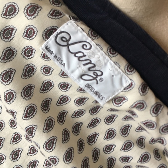 Vintage 70s Lanz Navy Blue Corduroy Gold Button Jacket High Neck Puff Sleeve S - Picture 3 of 7